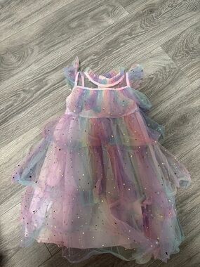 Pastel Rainbow Tulle Star Party Dress